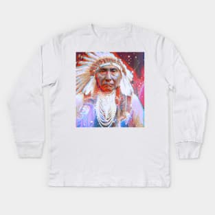 Native American Crazy Horse Kids Long Sleeve T-Shirt